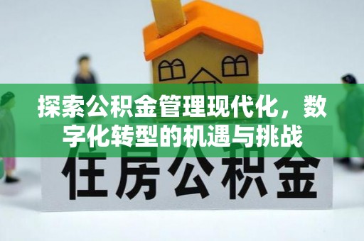 沐川探索公积金管理现代化，数字化转型的机遇与挑战