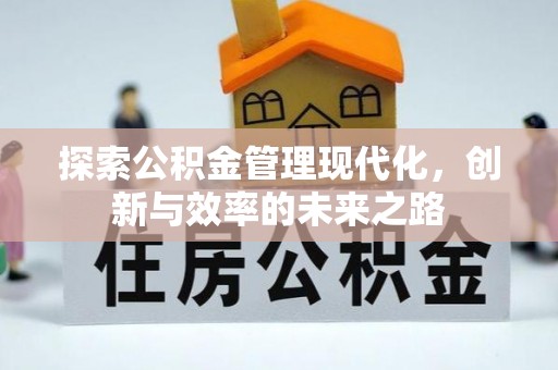 沐川探索公积金管理现代化，创新与效率的未来之路