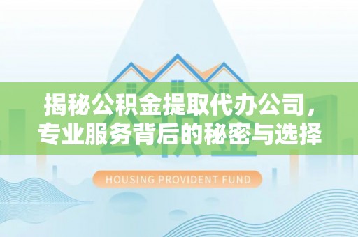沐川揭秘公积金提取代办公司，专业服务背后的秘密与选择指南