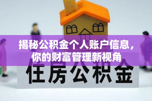 沐川揭秘公积金个人账户信息，你的财富管理新视角