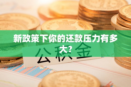 沐川新政策下你的还款压力有多大？